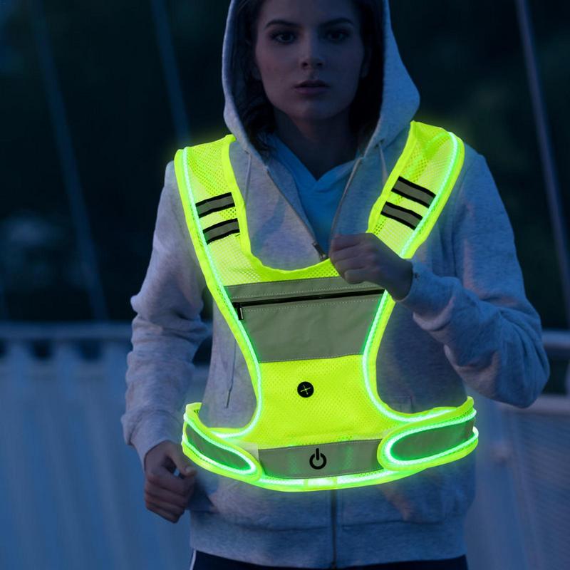 Reflective Vest Cycling - Night Running LED Reflective vest With