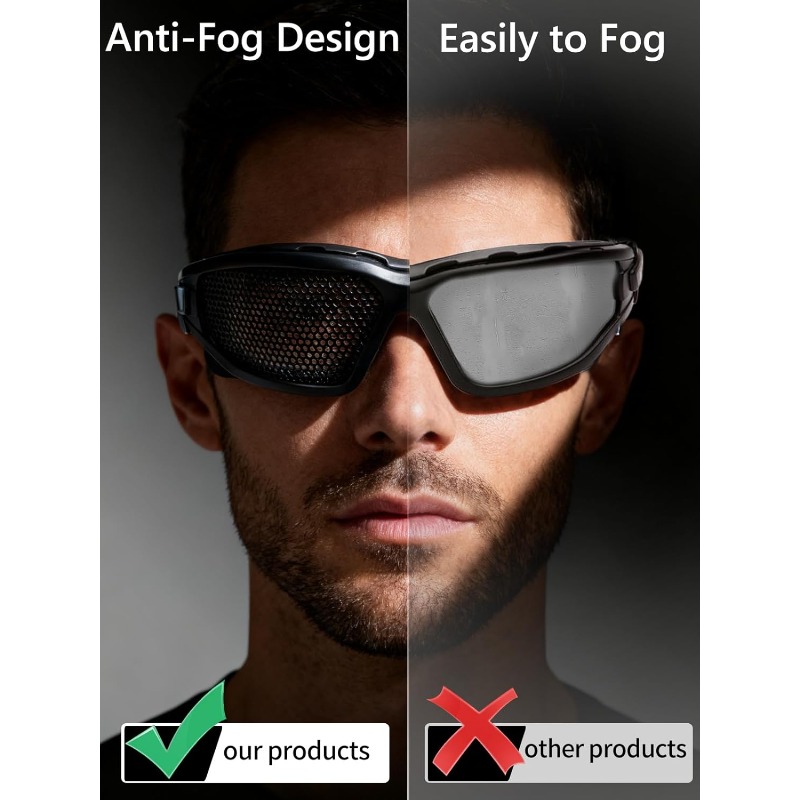 Cycling To Work - Anti-Fog Metal Mesh Safety Goggles Impact